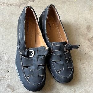 Thom McAn Dalia leather black easy on Loafer Shoes size 8